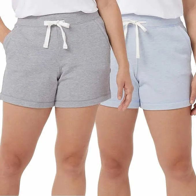 32 Degrees Women's Ultra Soft Cotton Blend Shorts 2-Pack