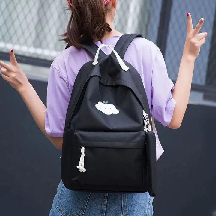 5pcs Cartoon Pattern Classic Backpack Set Preppy Fashion 20355371