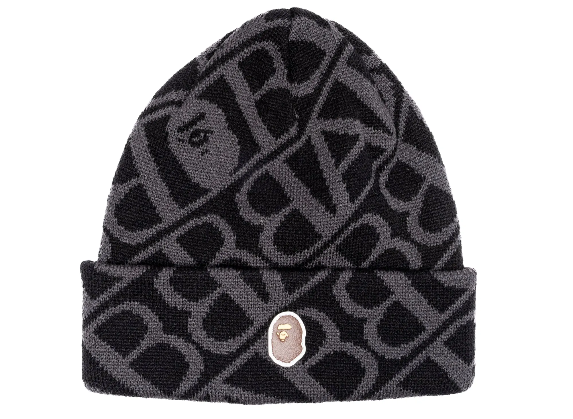 A Bathing Ape Sport Monogram Knit Cap in Black xld