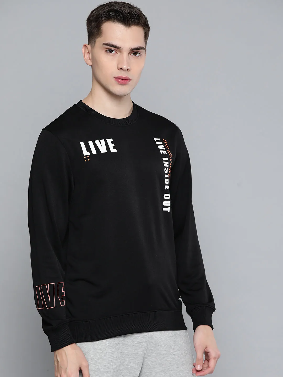 Alcis Men Black Printed Sweatshirt