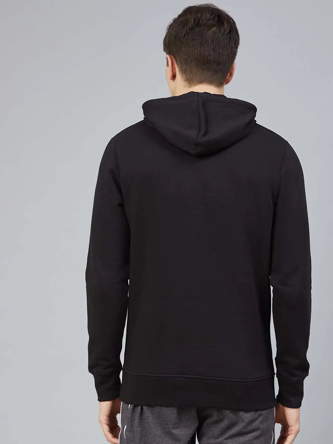 Alcis Men Black Solid Hooded Sweatshirt