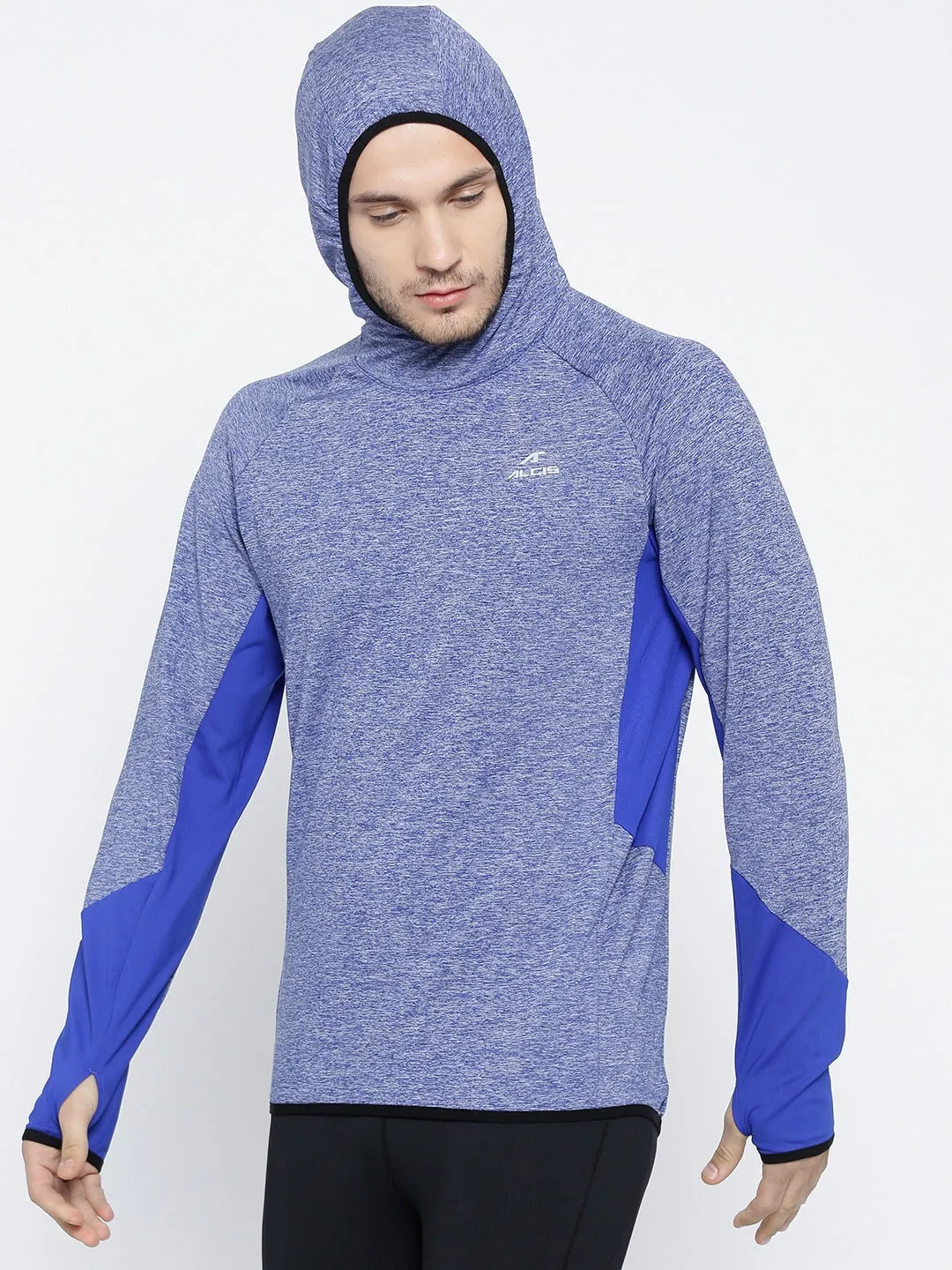 Alcis Men Blue Solid Hooded Sweatshirt