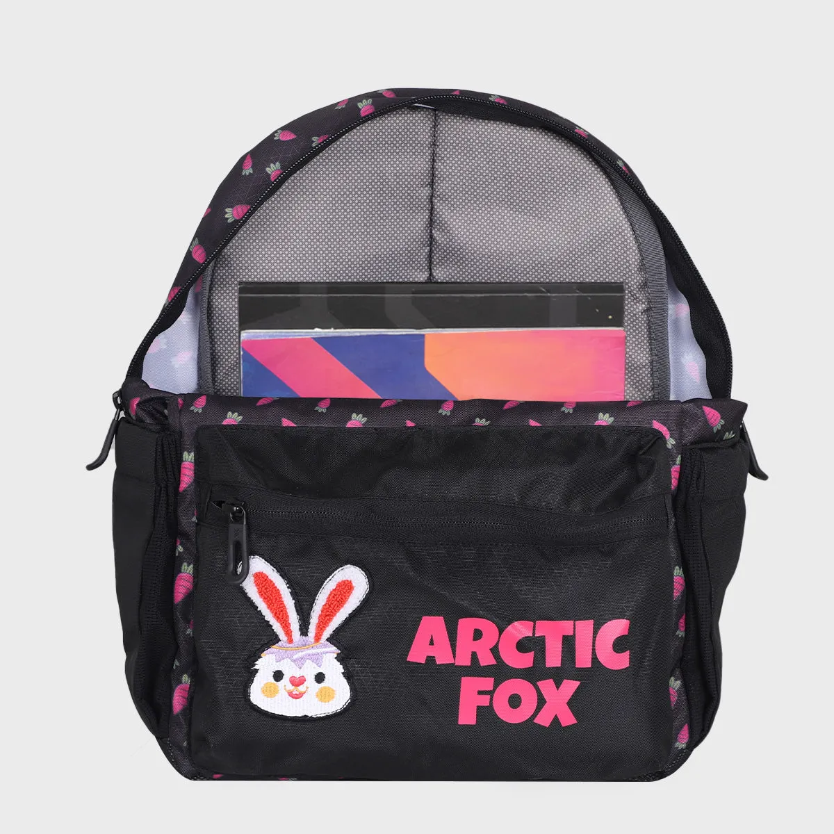 Arctic Fox Bunny Pink School Backpack for Boys and Girls