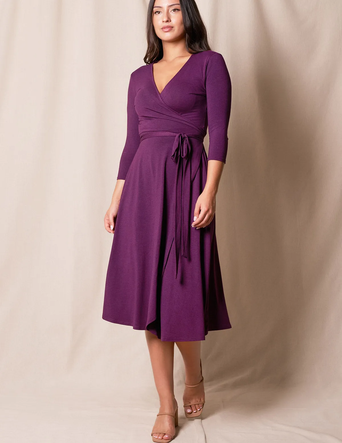 Bamboo / Organic Cotton Wrap Dress - Plum