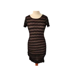 BCBG MAXAZARIA Black Lace Fitted Midi Dress | Gently Used |