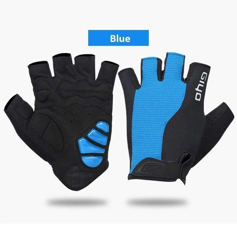 Bicycle Half Finger Gloves Breathable Lycra Fabric Men Women Cycling Gloves Road Bike Riding MTB DH Racing Outdoor Mittens