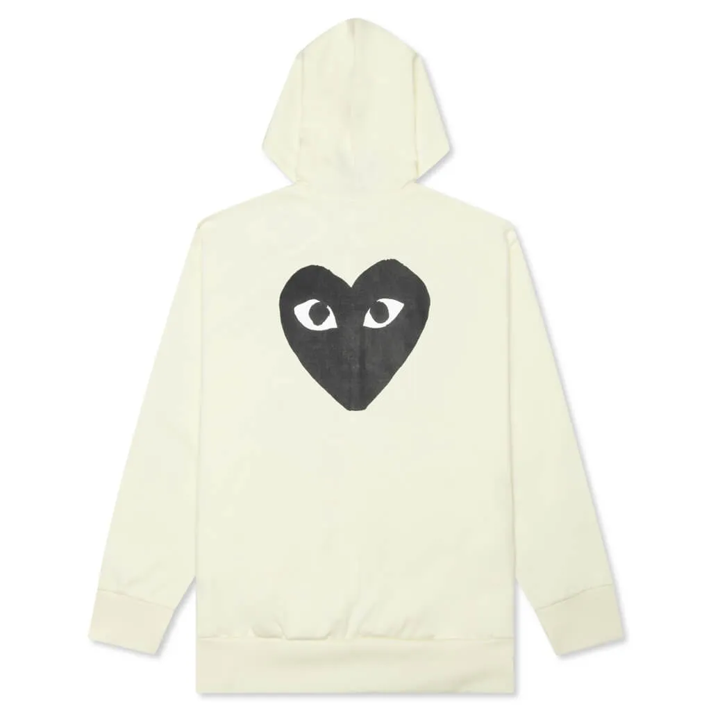 Big Black Heart Hooded Sweatshirt - Ivory