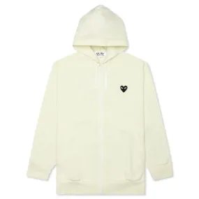 Big Black Heart Hooded Sweatshirt - Ivory