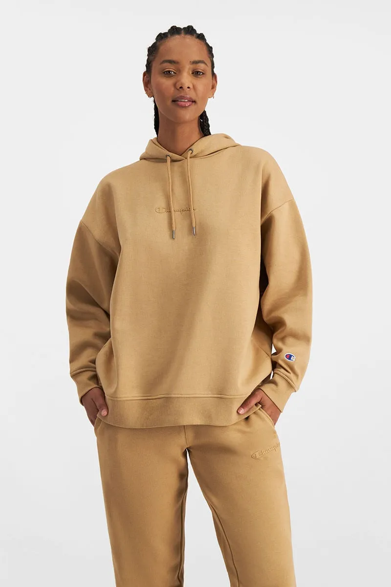 CHAMPION WOMEN'S SCRIPT OS SAND HOODIE