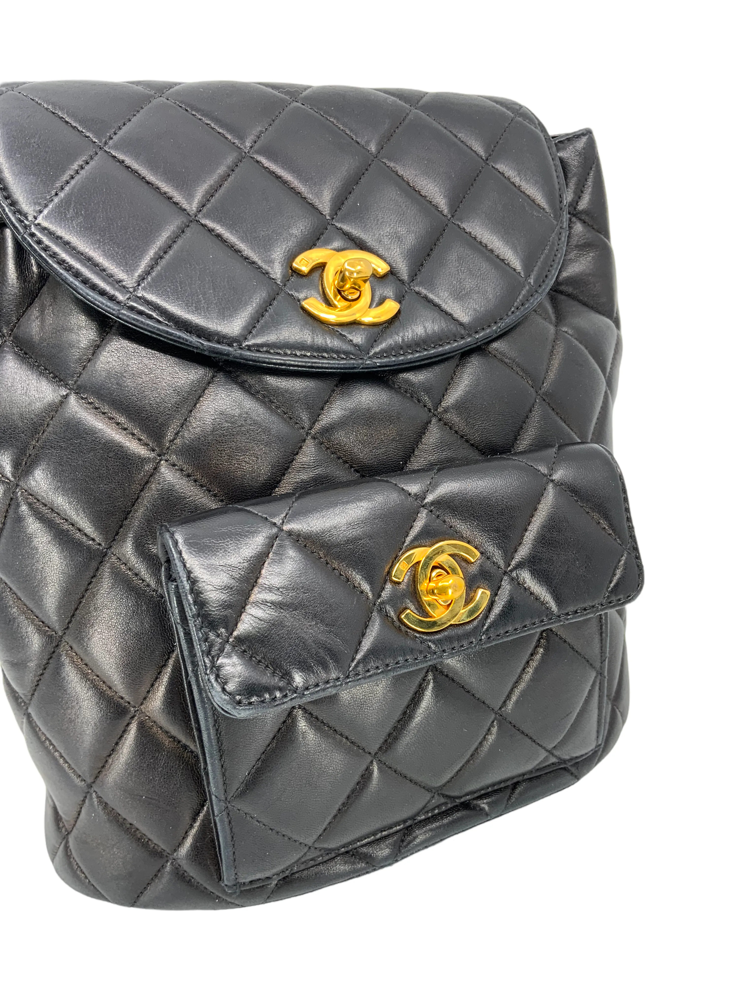 CHANEL Vintage Quilted Lambskin Medium Duma Backpack