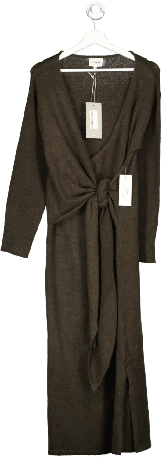 Charli Brown Keira Dress - Elegant Dark Espresso Color, Size UK S/M