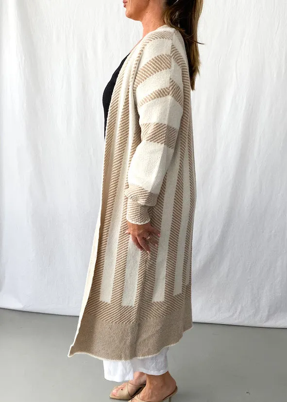 Clara Longline Cardi - Beige