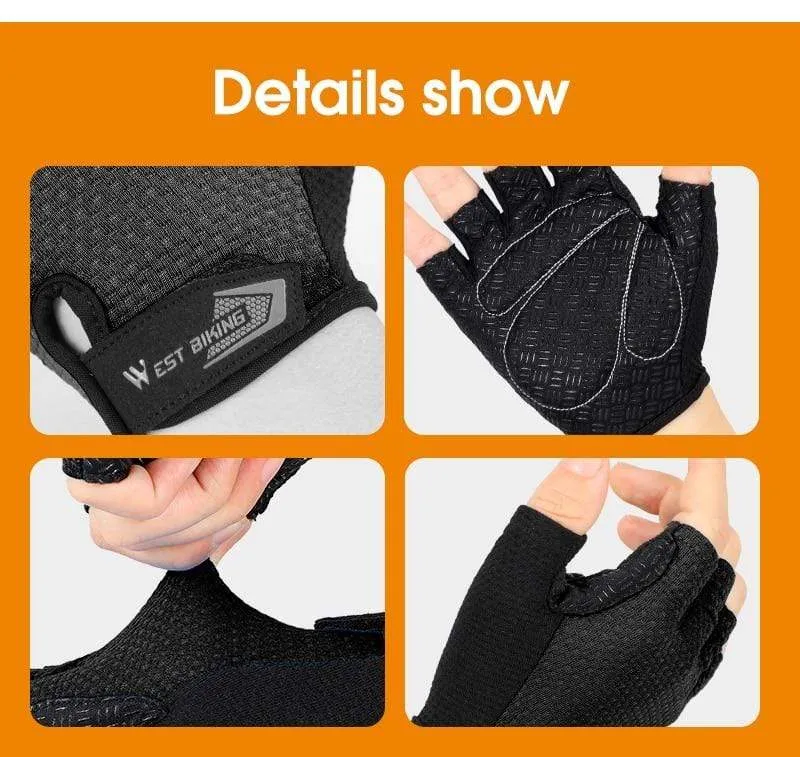 Cycling Glove Half Finger Gel Pad Breathable Sweat Washable Outdoor Sports MTB Gloves Non-Slip a Pair Bicycle Gloves