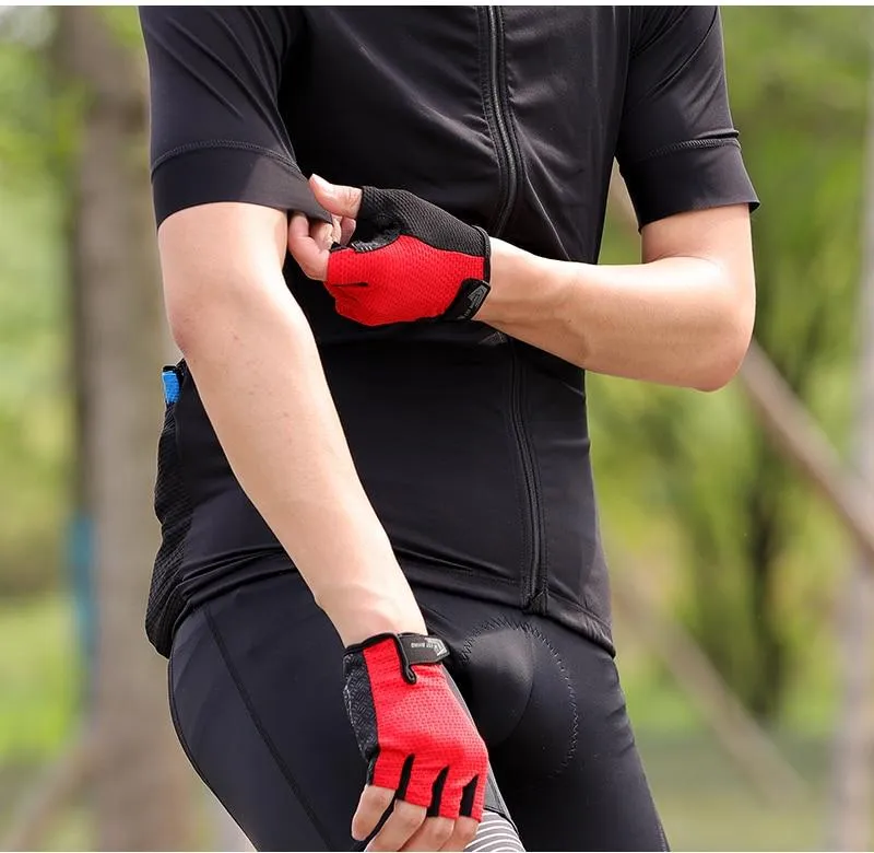 Cycling Glove Half Finger Gel Pad Breathable Sweat Washable Outdoor Sports MTB Gloves Non-Slip a Pair Bicycle Gloves