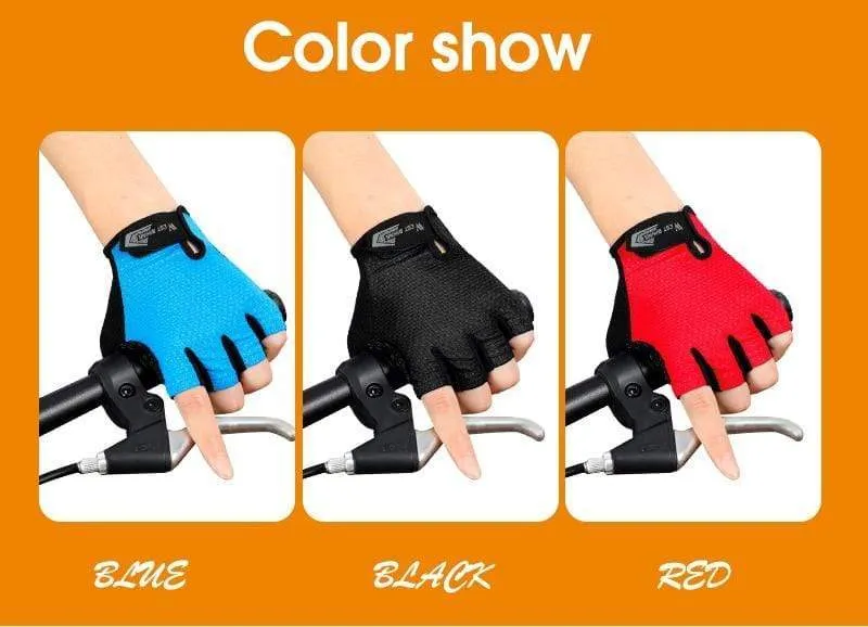 Cycling Glove Half Finger Gel Pad Breathable Sweat Washable Outdoor Sports MTB Gloves Non-Slip a Pair Bicycle Gloves