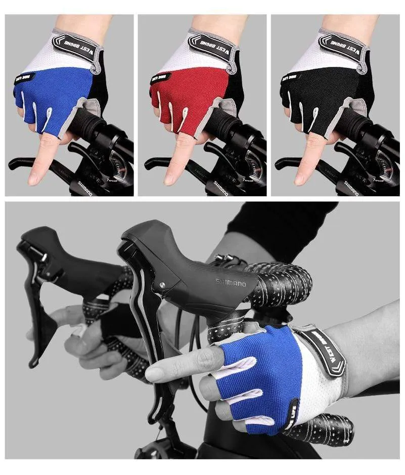 Cycling Glove Half Finger Gel Pad Breathable Sweat Washable Outdoor Sports MTB Gloves Non-Slip a Pair Bicycle Gloves