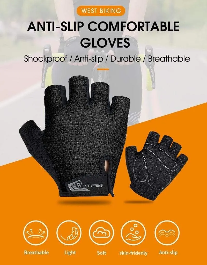 Cycling Glove Half Finger Gel Pad Breathable Sweat Washable Outdoor Sports MTB Gloves Non-Slip a Pair Bicycle Gloves