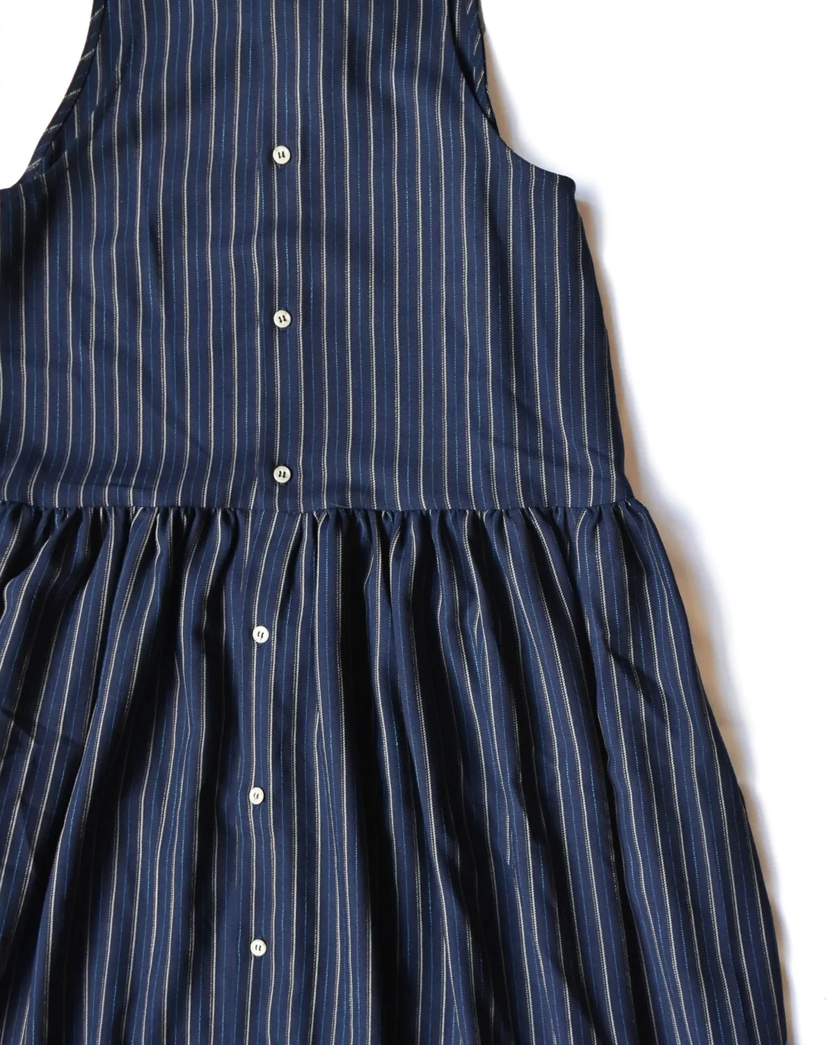 ELEPH Navy White Stripe Button Up Dress