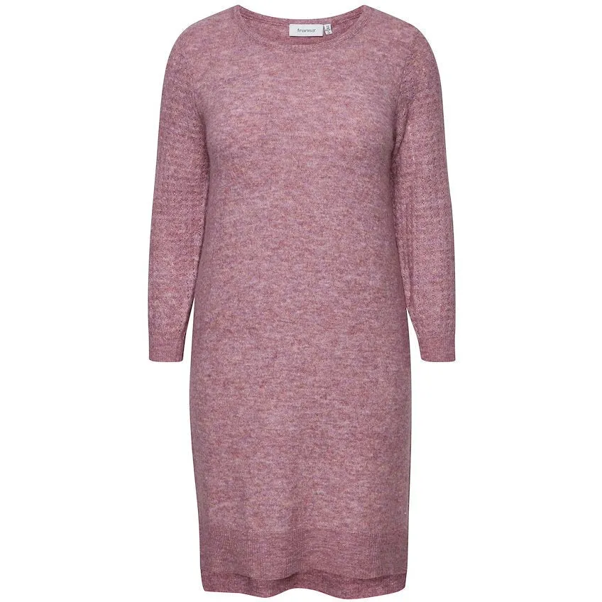 Fransa Plus Sandy Knitted Dress in Rose Melange