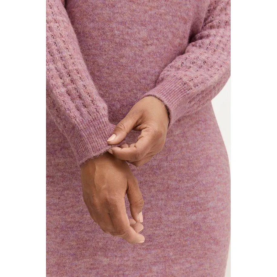 Fransa Plus Sandy Knitted Dress in Rose Melange