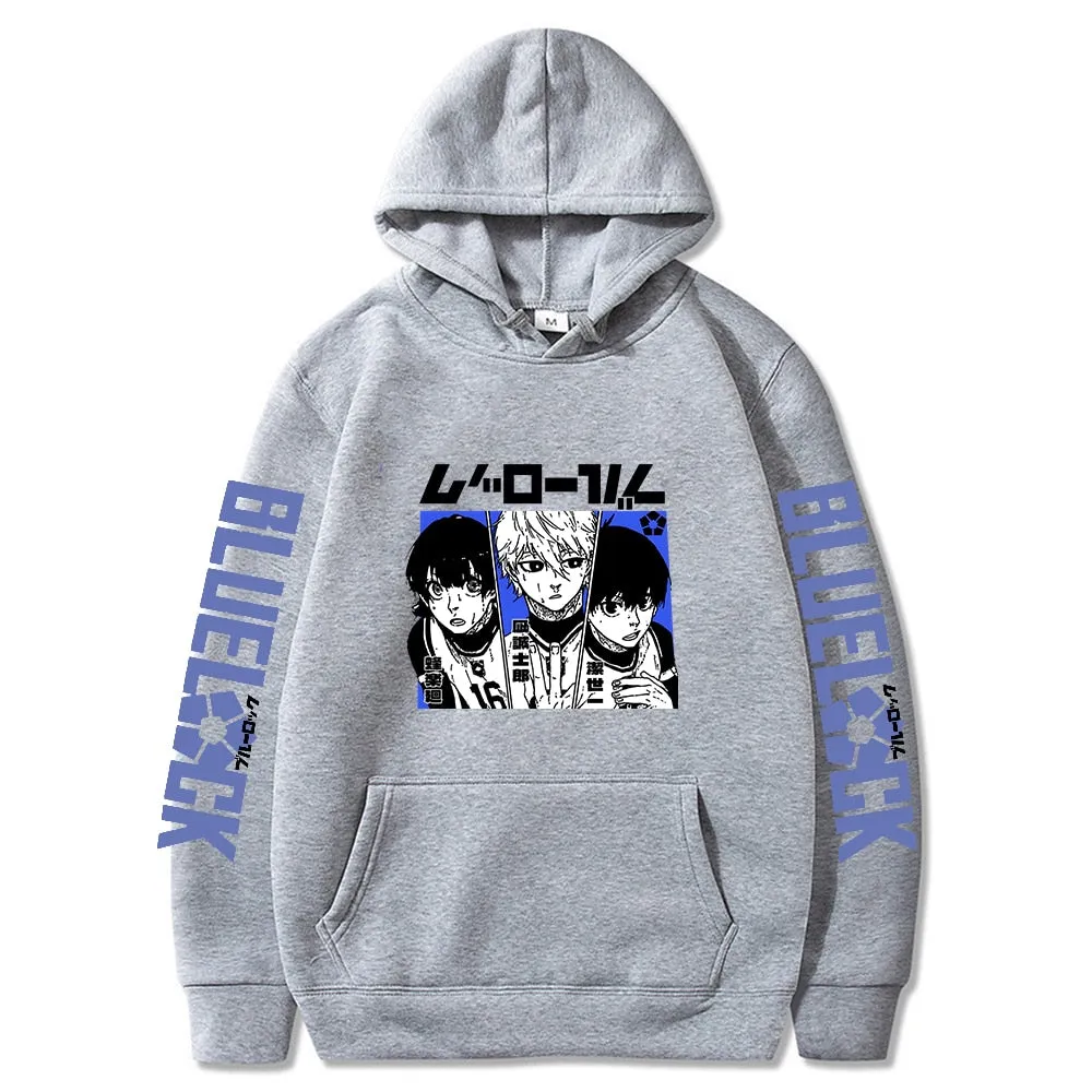 Funny Blue Lock Anime Hoodie Kunigami Rensuke Men Hoodies Yoichi Isagl Football Hooded Streetwear