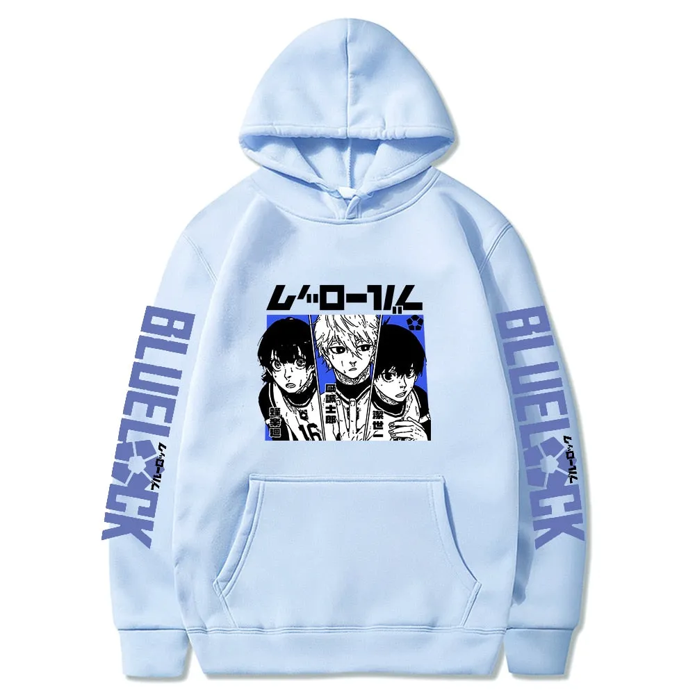 Funny Blue Lock Anime Hoodie Kunigami Rensuke Men Hoodies Yoichi Isagl Football Hooded Streetwear