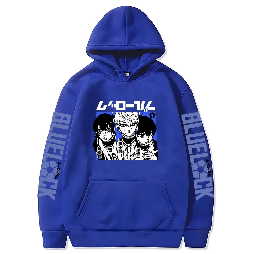 Funny Blue Lock Anime Hoodie Kunigami Rensuke Men Hoodies Yoichi Isagl Football Hooded Streetwear