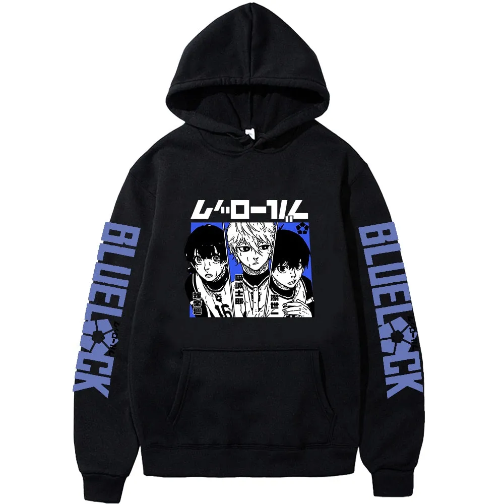 Funny Blue Lock Anime Hoodie Kunigami Rensuke Men Hoodies Yoichi Isagl Football Hooded Streetwear