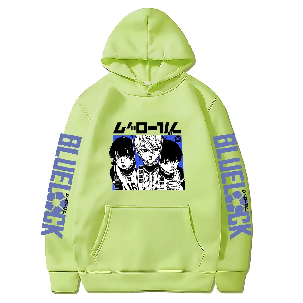 Funny Blue Lock Anime Hoodie Kunigami Rensuke Men Hoodies Yoichi Isagl Football Hooded Streetwear