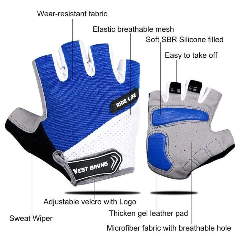 Half Finger Cycling Gloves Outdoor Sports MTB Bicycle Gloves Pad Breathable Bike Motorcycle Fishing Cycling Gloves