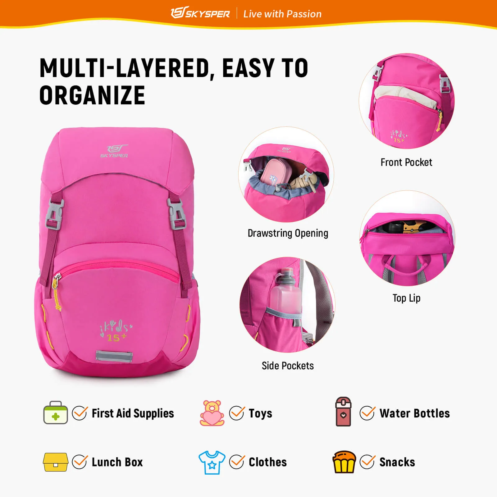 iKIDS15 II - SKYSPER 15.75-inch Kids Backpack for 6 - 9 Years Old