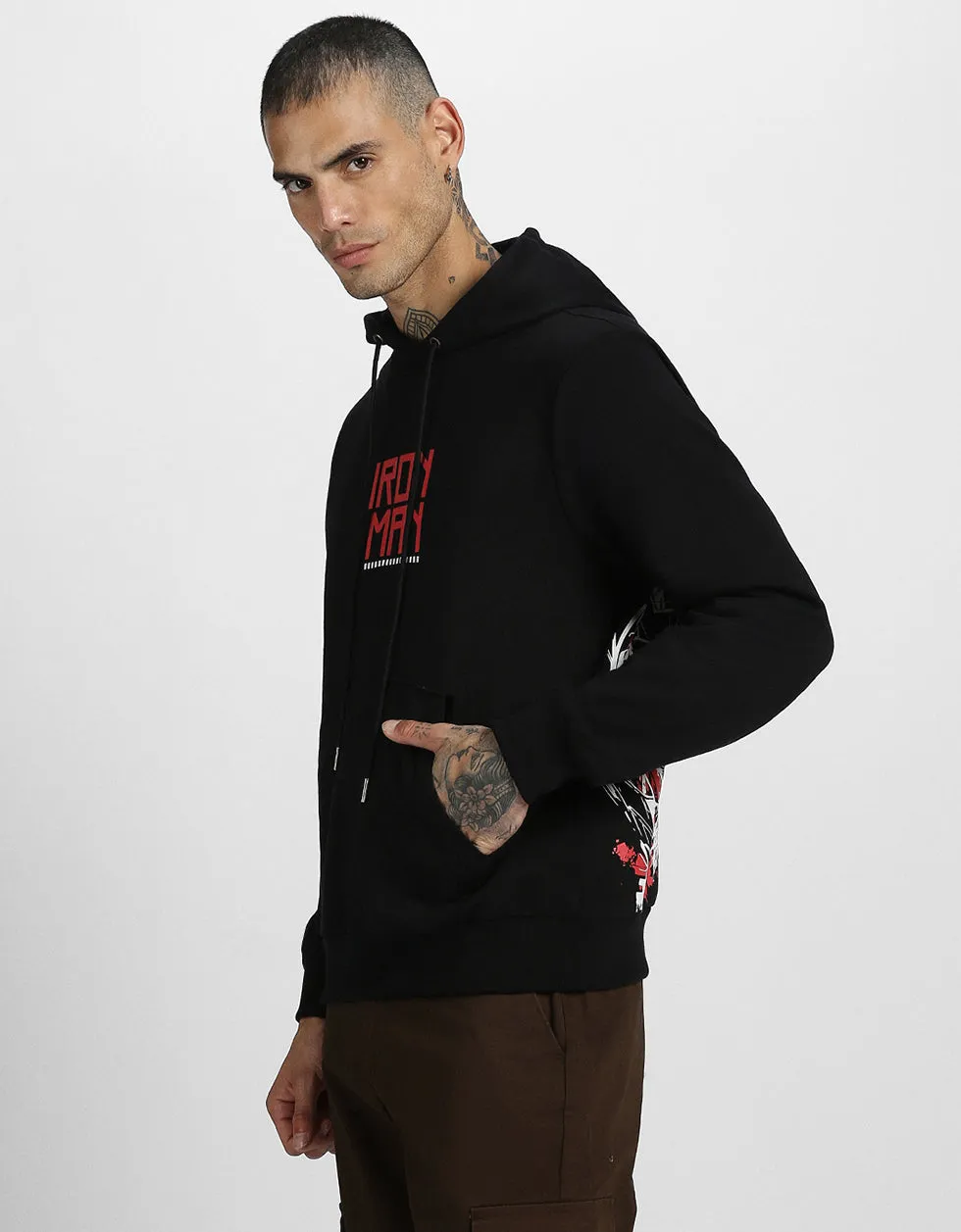 Ironman Black Back Graphic Printed Hoodie