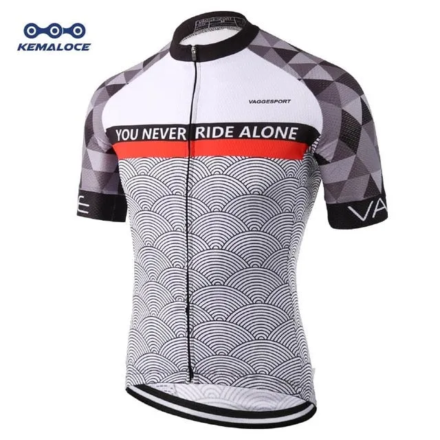 Kemaloce Classic Pro Tour Tight Men Cycling Jersey Breathable Dye Sublimated Racing Cycling Shirts Reflective Grey Pro Bike Wear