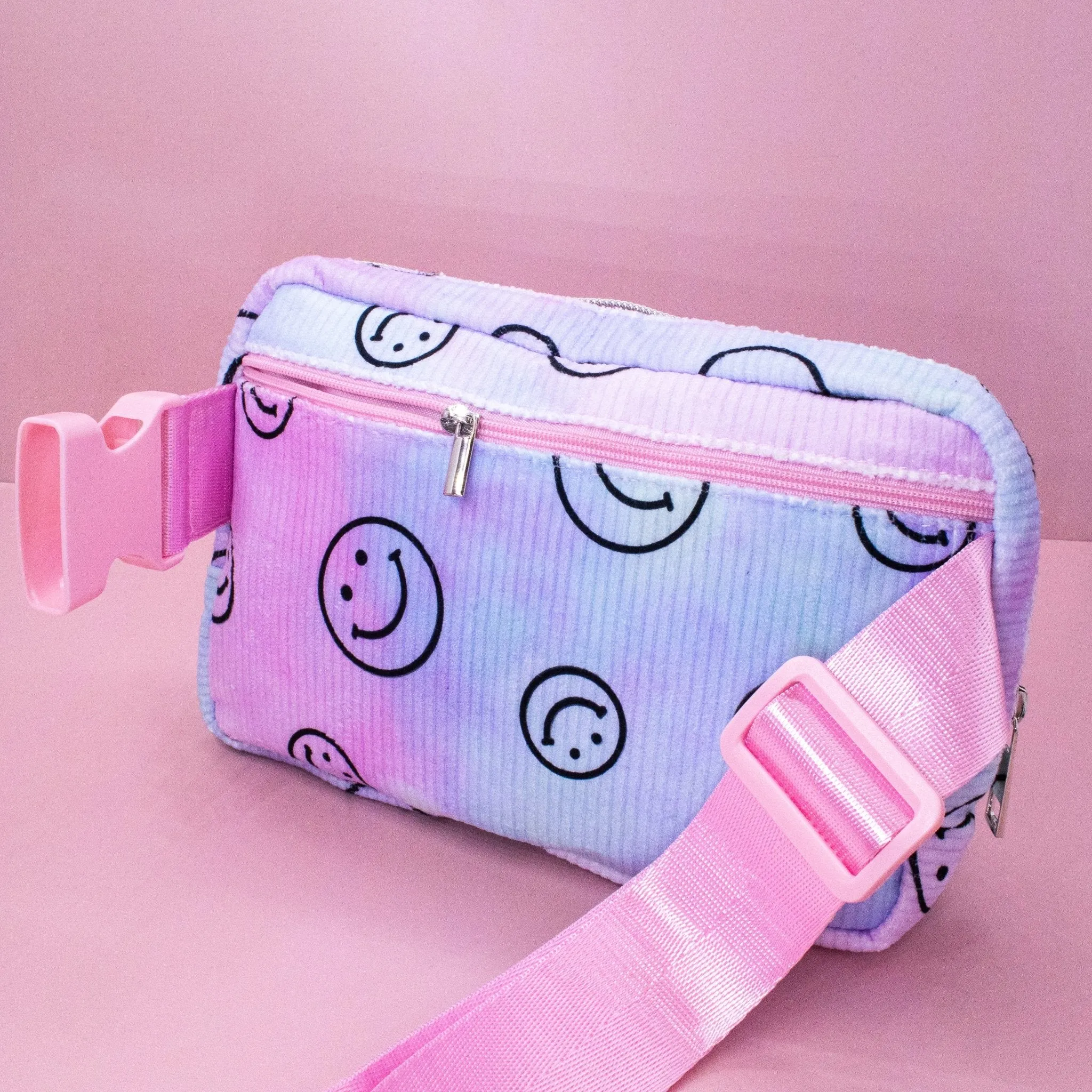 Kids Belt Bag - Tie Dye Smiley Face Crossbody Fanny Pack