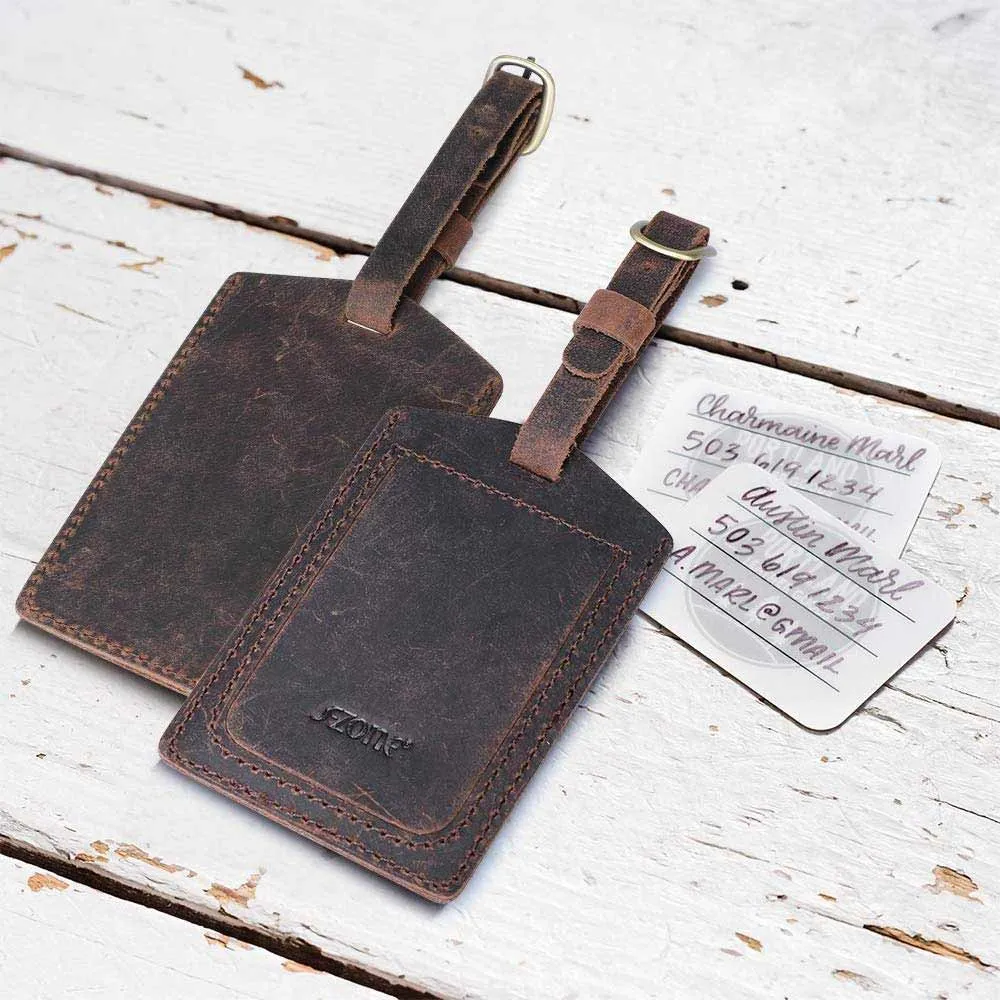 Leather Luggage Tags ID Label