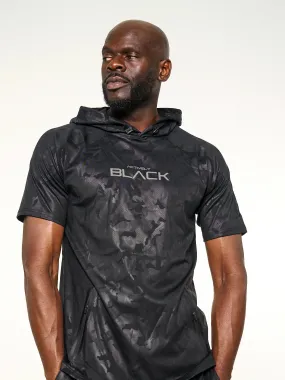 Men's Black Camo 2.0 Short Sleeve Performance Hoodie