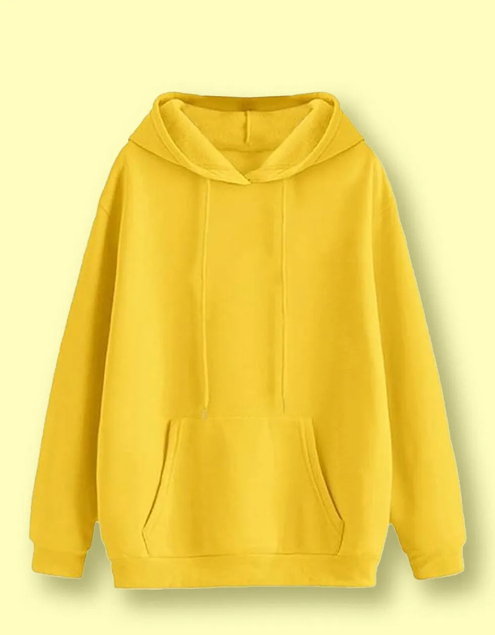 Mustard Solid Regular Hoodie