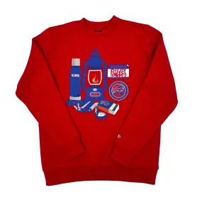 New Era Bills Outdoor Team Camping Red Crewneck