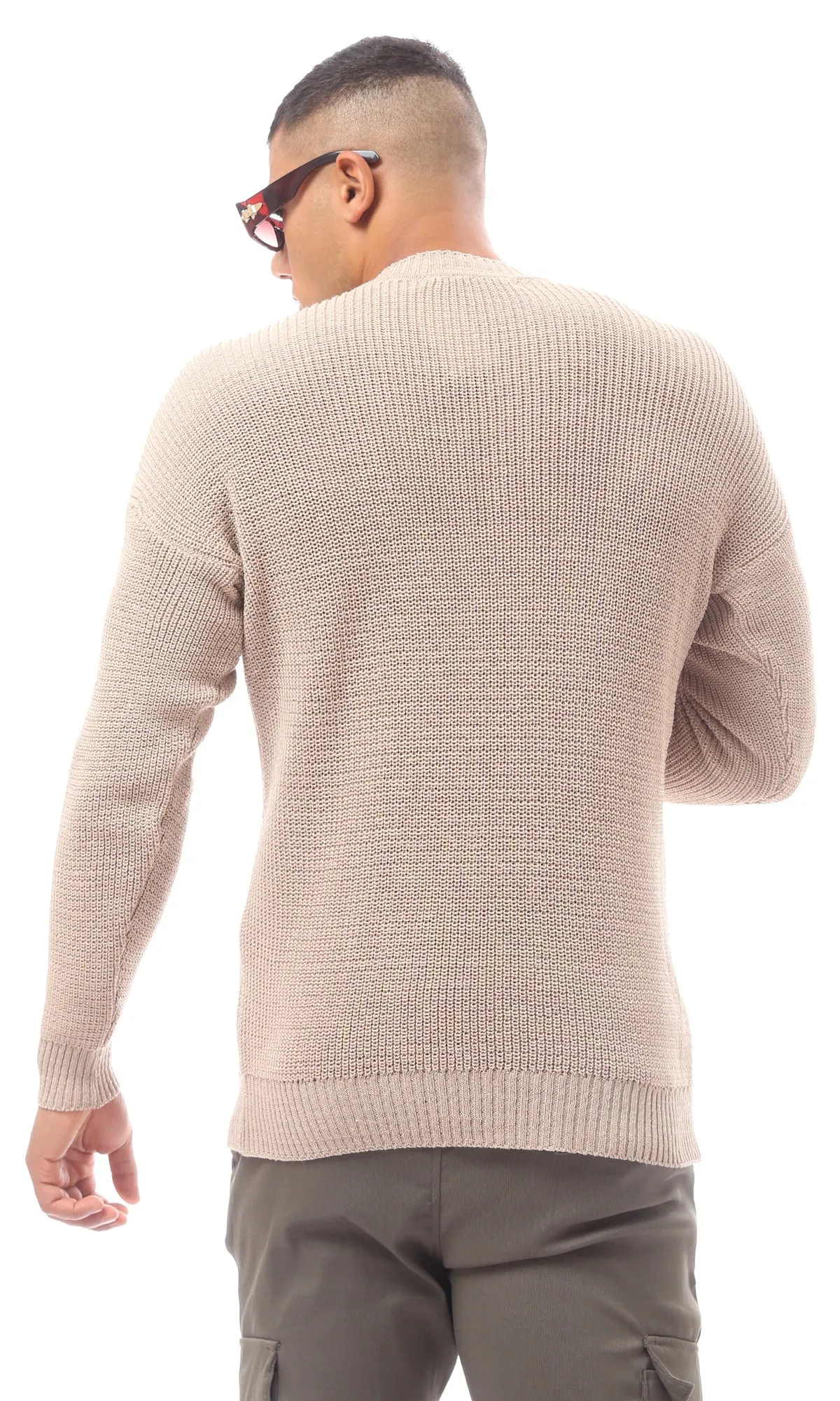 O171137 Acrylic Slip On Light Beige Pullover