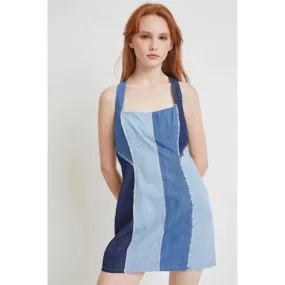 Patchwork Denim Mini Dress