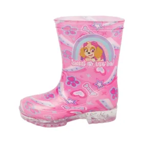 Paw Patrol Pink Rainbow Graphic Print Wellies Rain Boots