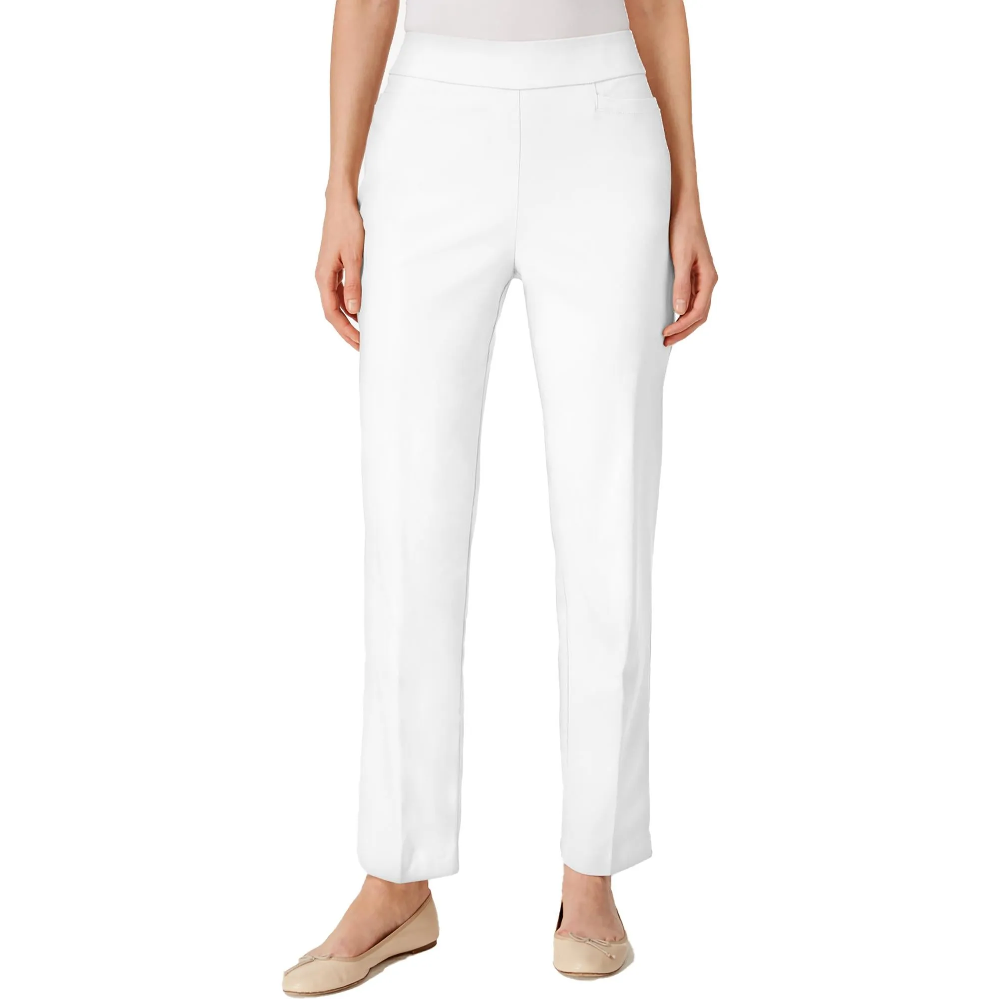 Petites Womens Stretch Heathered Dress Pants