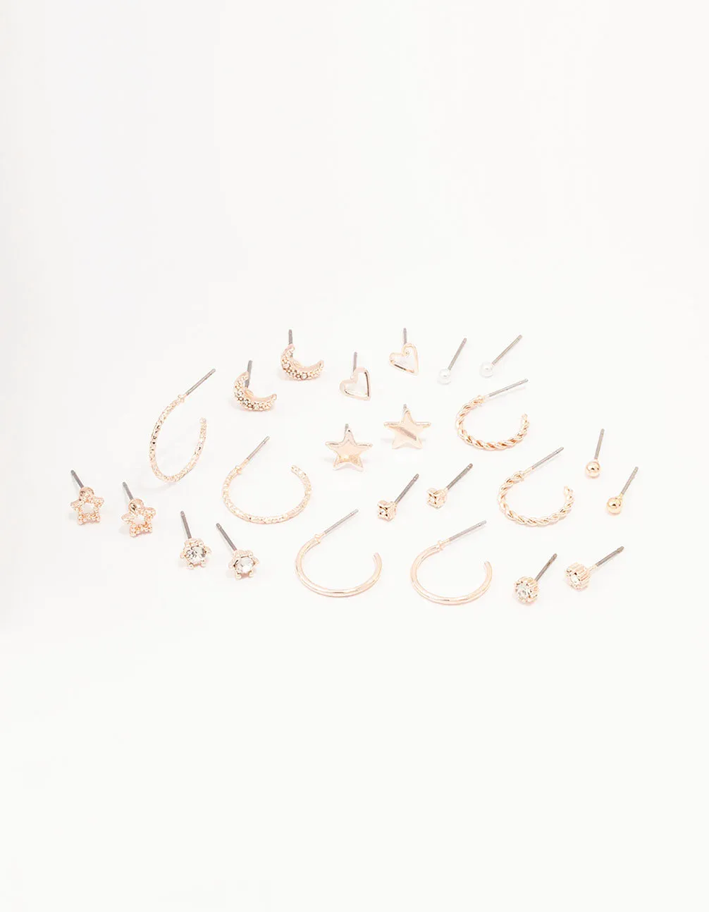 Rose Gold Celestial Heart Earring 12-Pack