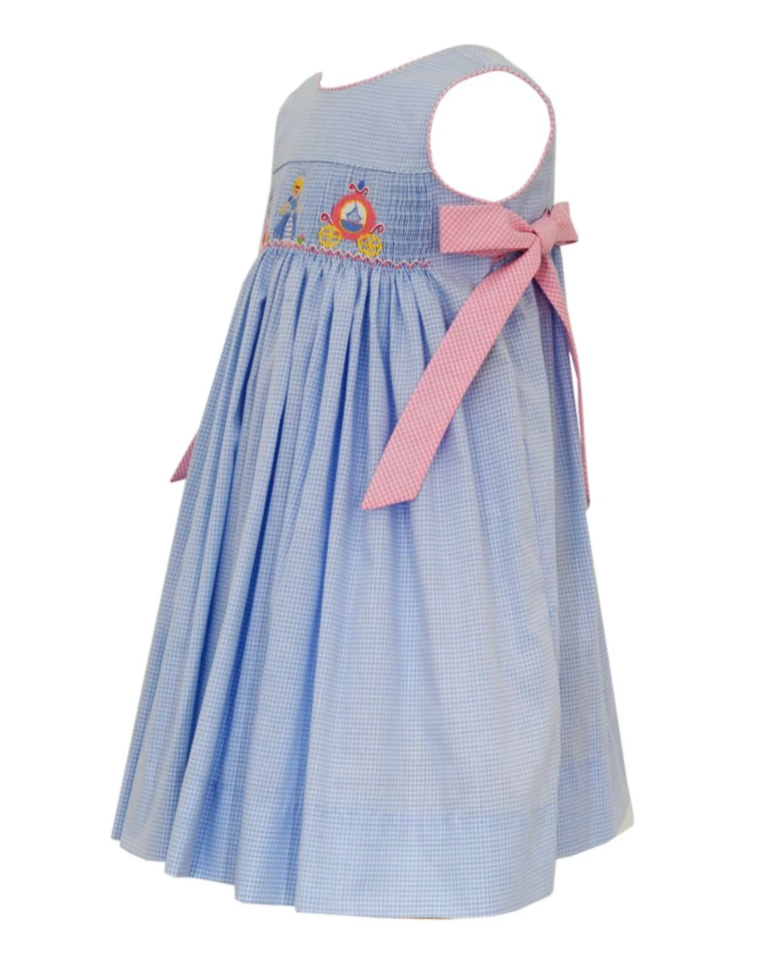 Smocked Sleeveless Bow Dress - Cinderella