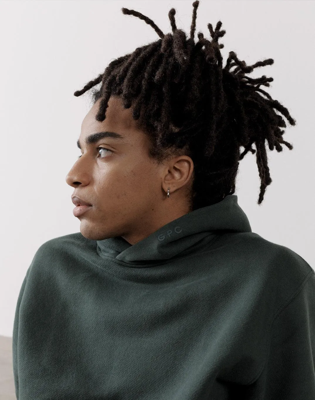 The Oversized Pullover Hoodie in Earth Green