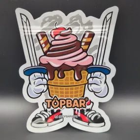 Top Bar 3.5g Sundae Samurai Mylar Bags Die Cut