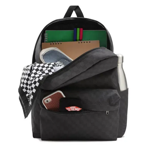 VANS MEN'S OLD SKOOL CHECK BACKPACK (BLACK/CHARCOAL)