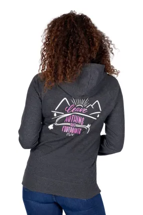 Women's 'Leave Nothing But Footprints' Runr Hoodie in Black