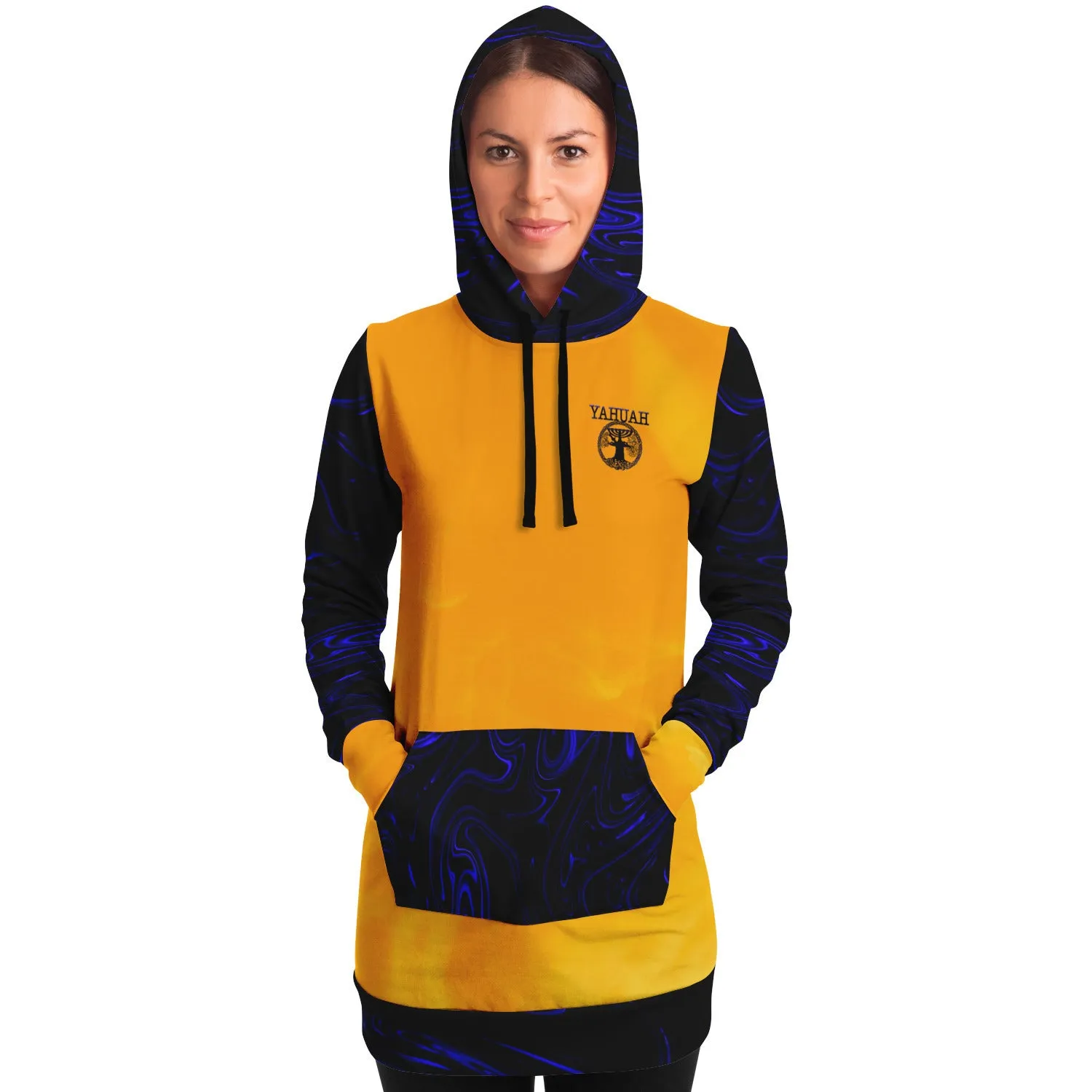 Yahuah-Tree of Life 02-02 Elect Ladies Designer Athletic Longline Hoodie